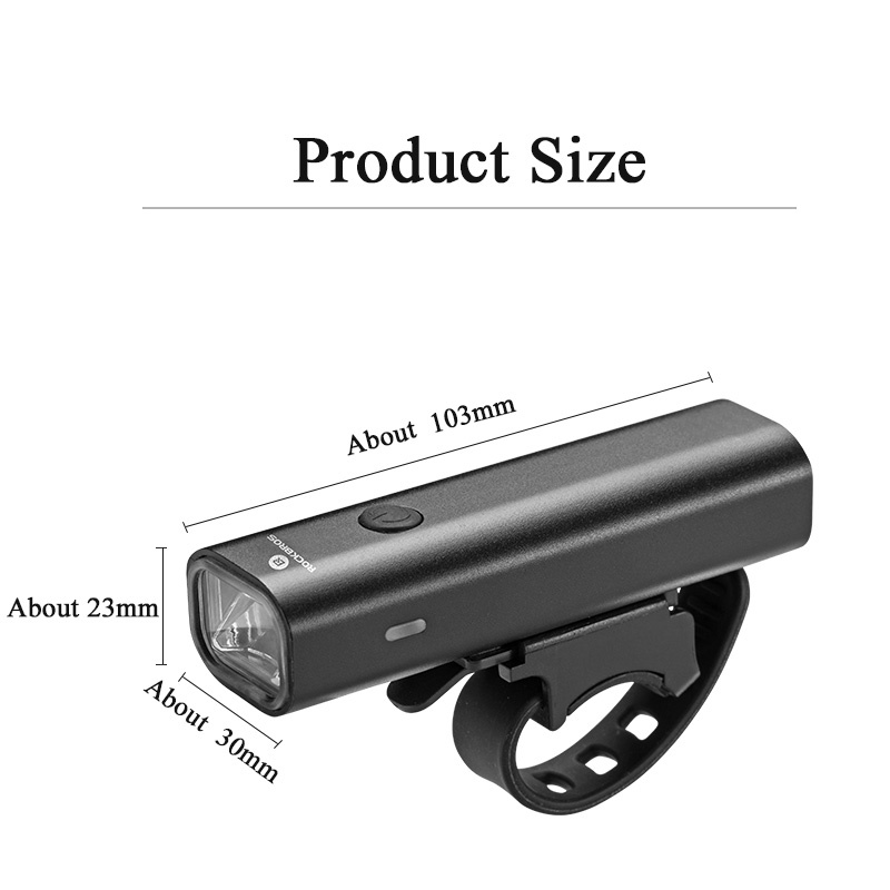 Rockbros Đèn Pha Led Chống Thấm Nước Sạc USB Chuyên Dụng Cho Xe Đạp Leo Núi