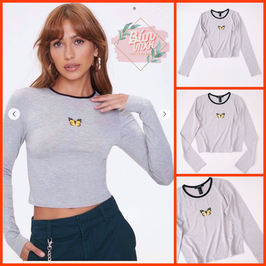 Áo croptop nữ tay dài