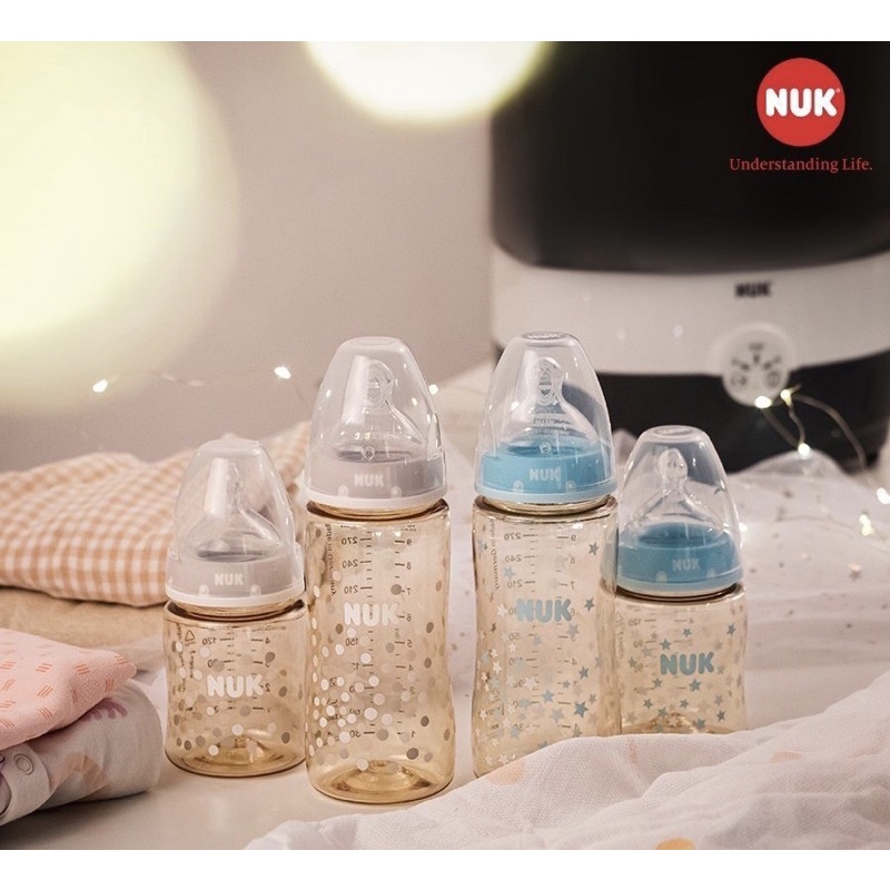 Bình sữa NUK Premium Choice+ nhựa PPSU núm ti S1-M ( 150ml, 300ml), núm ti S2-M (300ml)