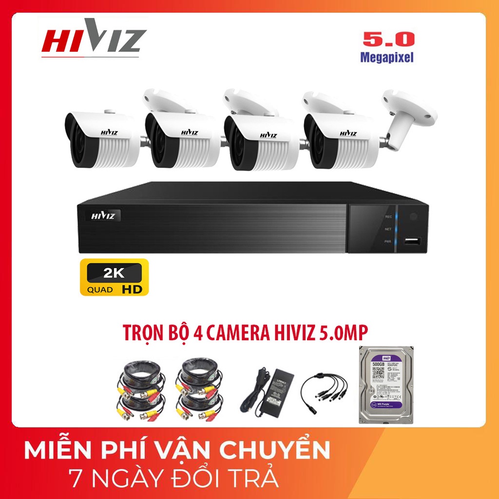 [FREESHIP⚡️]Bộ KIT AHD Camera 4 kênh Full HD - Trọn bộ 4 mắt đủ phụ kiện