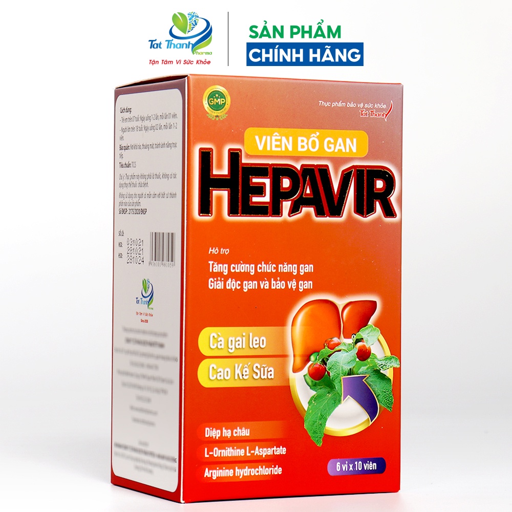 Viên bổ gan Hepavir Tất Thành Pharma giải độc gan 60 viên