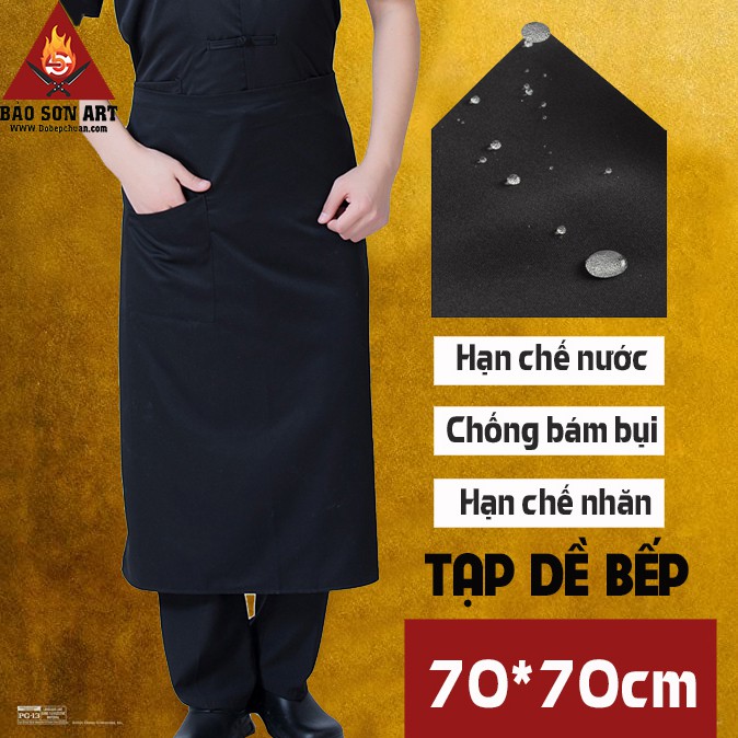 TẠP DỀ ĐẦU BẾP 4 MÀU [ dài 70cm ] TẠP DỀ LÀM BẾP VẢI KHÔNG XÙ CÓ TÚI ĐỰNG ĐỒ