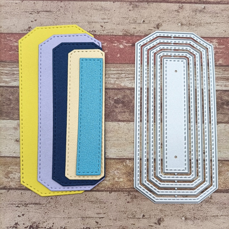 ✿ Thẻ hình chữ nhật cắt kim loại khuôn mẫu bút chì tự làm sổ lưu niệm album giấy mẫu