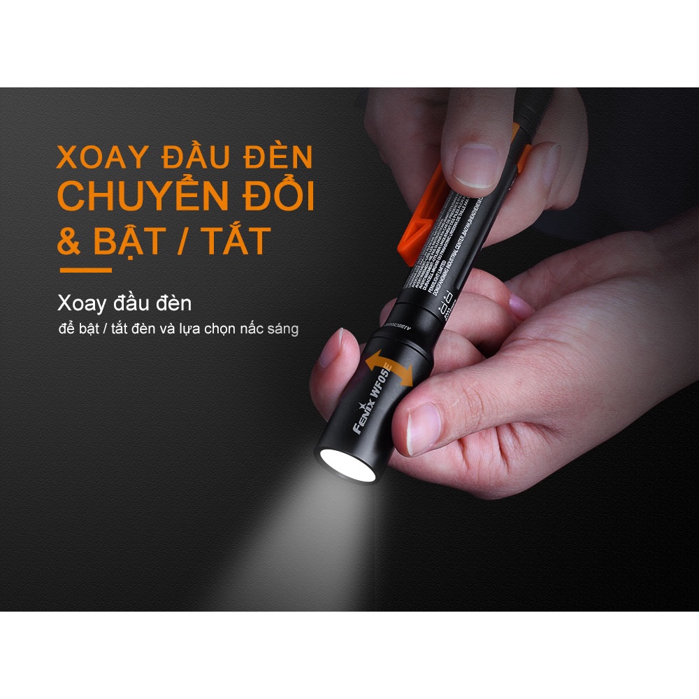 Đèn pin công nghiệp FENIX WF05E độ sáng 85 lumen tầm chiếu xa 54m chống cháy nổ sử dụng 2 pin kiềm AAA