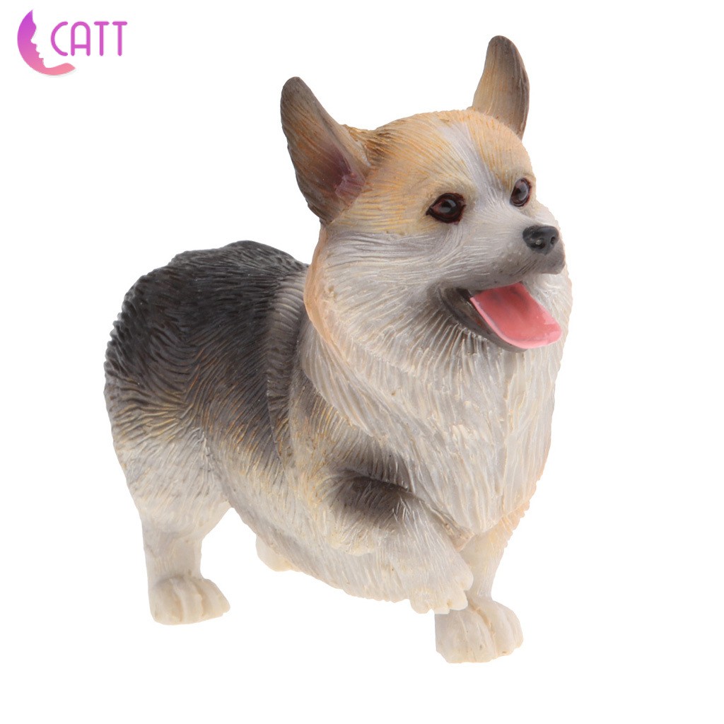 Mô Hình Chú Chó Corgi Màu Đen Bằng Nhựa Resin Sinh Động Trang Trí Nhà Cửa [Dadada1]