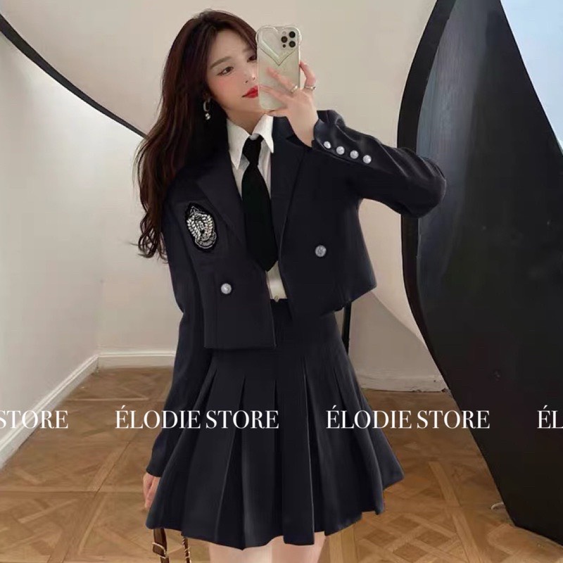 Set Vest kèm chân váy ly,Siêu Phẩm Loại 1 Quảng Châu đang Hottnhaats thị trường hiện nay,Chân váy có lót