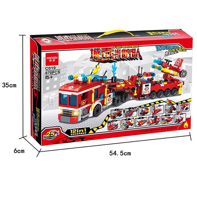 Đồ Chơi Xếp Hình Xe Cứu Hỏa [FREESHIP❤️] Cỡ Lớn Dành Cho Bé