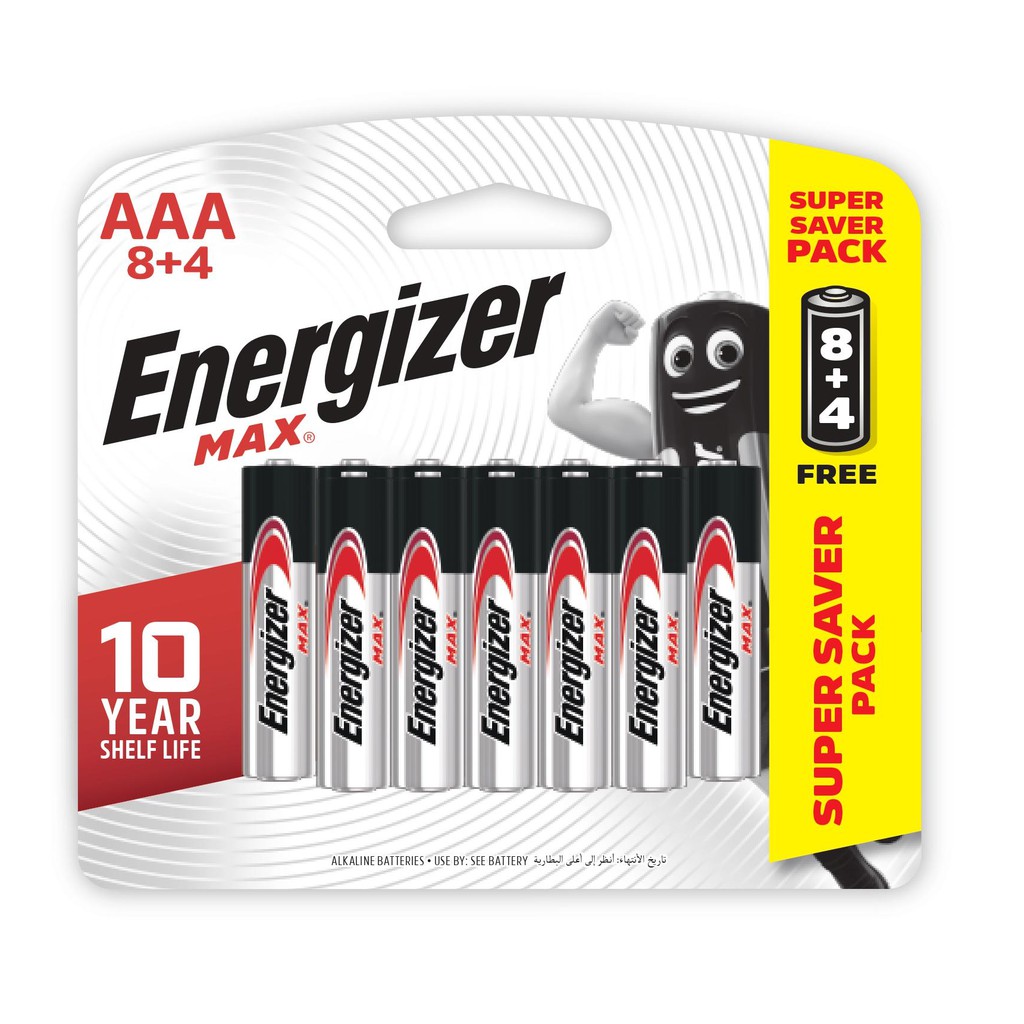 Pin Energizer Max AAA E92 BP8+4 - 100628300