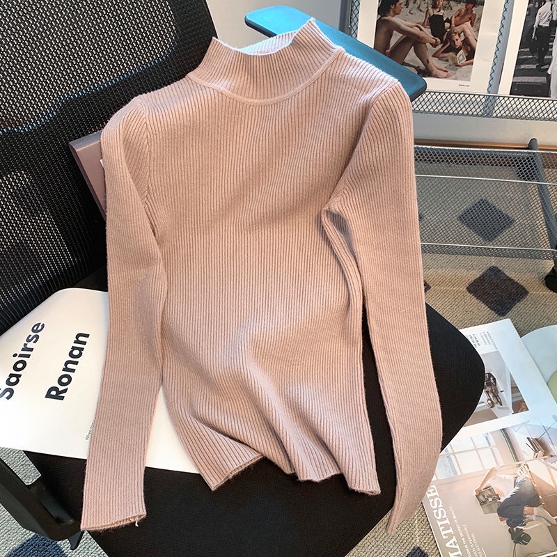 Áo sweater Dệt Kim Tay Dài Cổ Lọ Thời Trang Thu Đông Phong Cách Châu Âu Mới