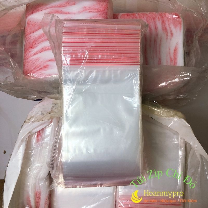 Túi Zip Chỉ Đỏ 1Kg Túi Zip Số 7 - 8 - 9 Loại Dày Đẹp Đựng Thực Phẩm Đồ Thủy Sinh Văn Phòng Phẩm Hoanmypro