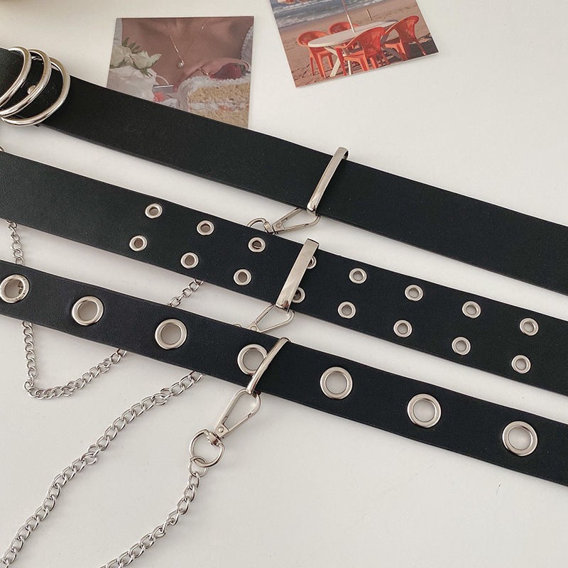 Thắt Lưng Phối Hai Hàng Nút Phong Cách Hiphop Cá Tính