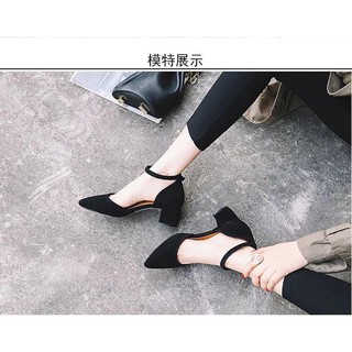 Sandal da lộn chất mềm mịn mũi kín đế 5p