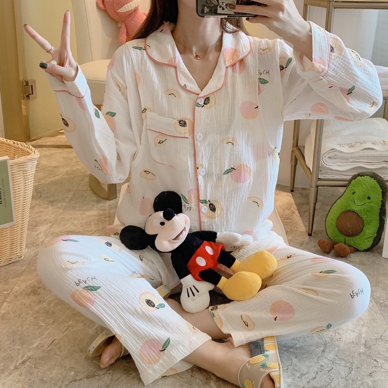 Bộ Quần Áo Ngủ Tay Dài Chất Cotton Mềm Mại Hợp Thời Trang Cho Mẹ Bầu | BigBuy360 - bigbuy360.vn