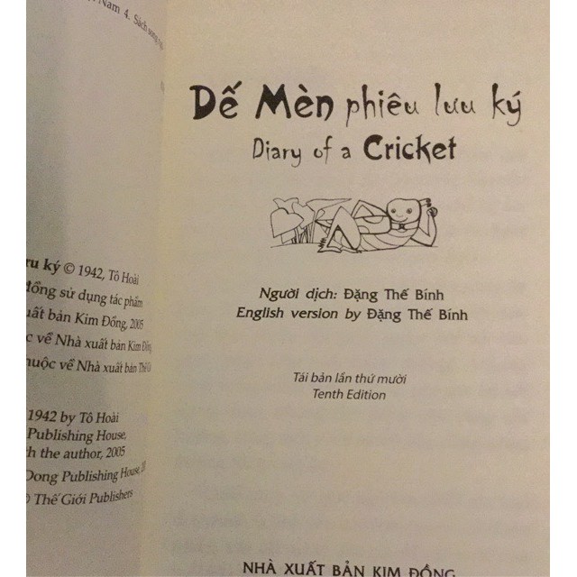 Sách: Dế Mèn Phiêu Lưu Ký - Diary Of A Cricket (Song Ngữ Việt - Anh) (Tái Bản 2019)