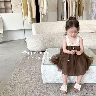 Đầm Công Chúa Sát Nách Hở Lưng Phong Cách Hàn Quốc Cho Bé Gái