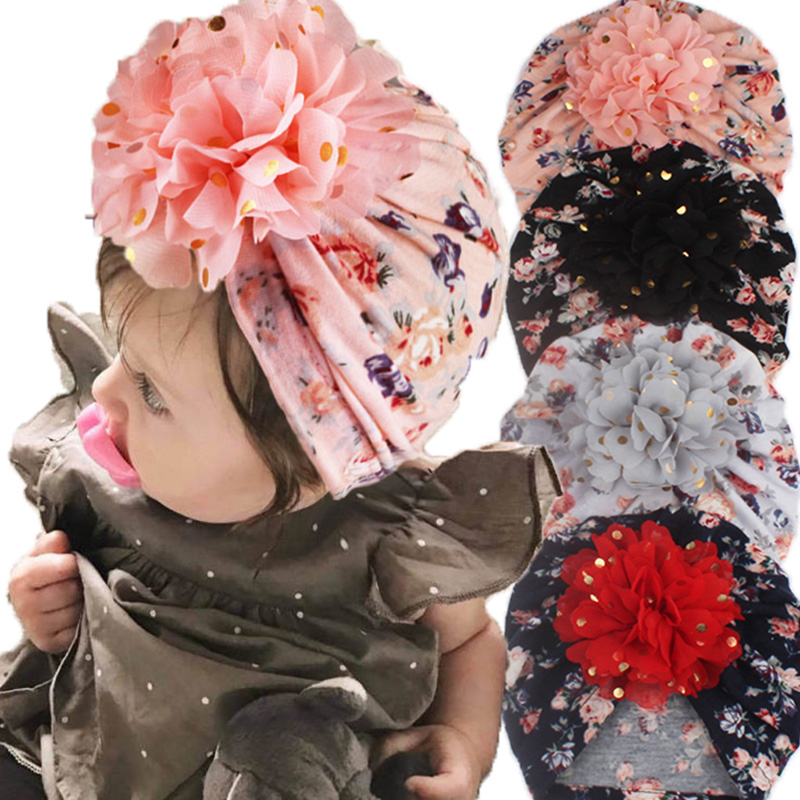 Mũ Beanie Đính Hoa Xinh Xắn Cho Bé Gái