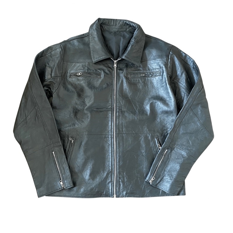 Áo leather jacket trucker 2hand
