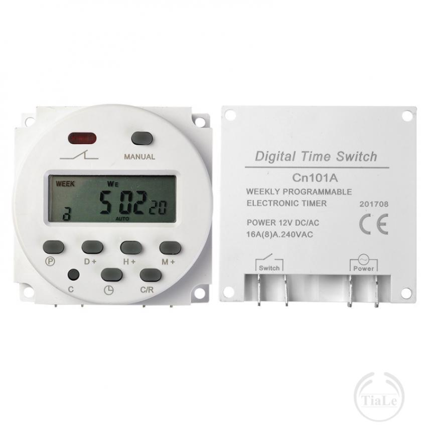 Công tắc hẹn giờ kĩ thuật số Timer waktu PLC 12V 16A