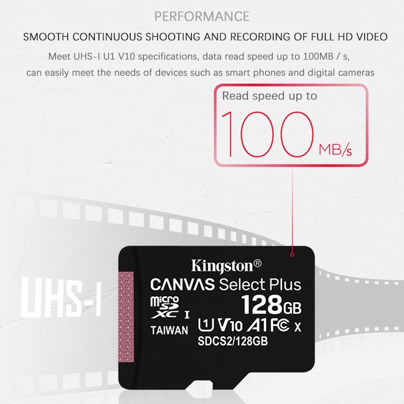 KINGSTON Thẻ Nhớ Micro SD UHS-I TF MicroSDXC 32GB 256GB 128GB 64GB 128GB