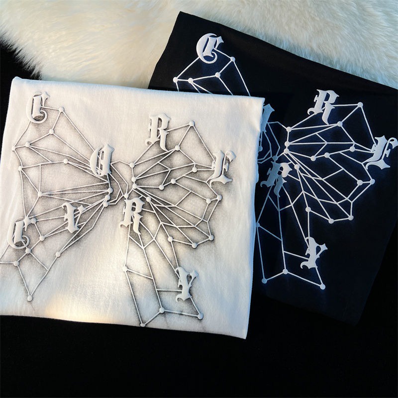 NRVP Áo Thun Mùa Hè Tay Cộc Oversize In Họa Tiết Phong Cách Hàn Quốc Cho Nam / Nữ