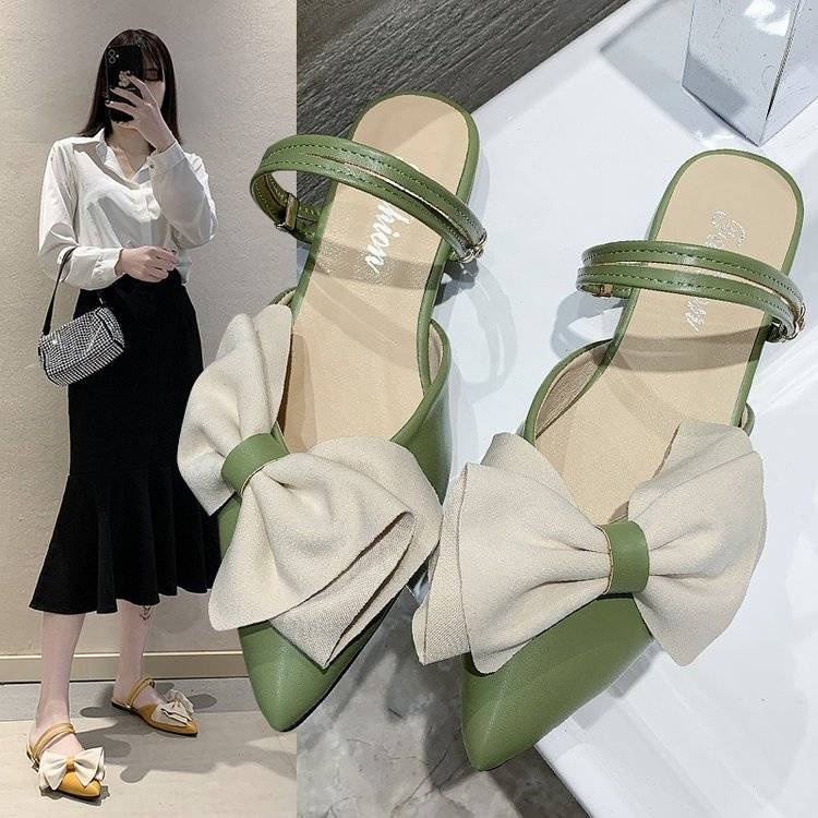 Dép Sandal Đế Mềm Đính Nơ Thời Trang Xuân Hè Dành Cho Nữ