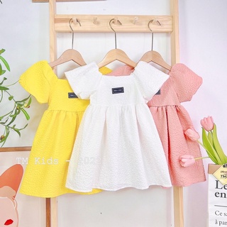 váy gấm xốp tay bồng tm cho bé gái