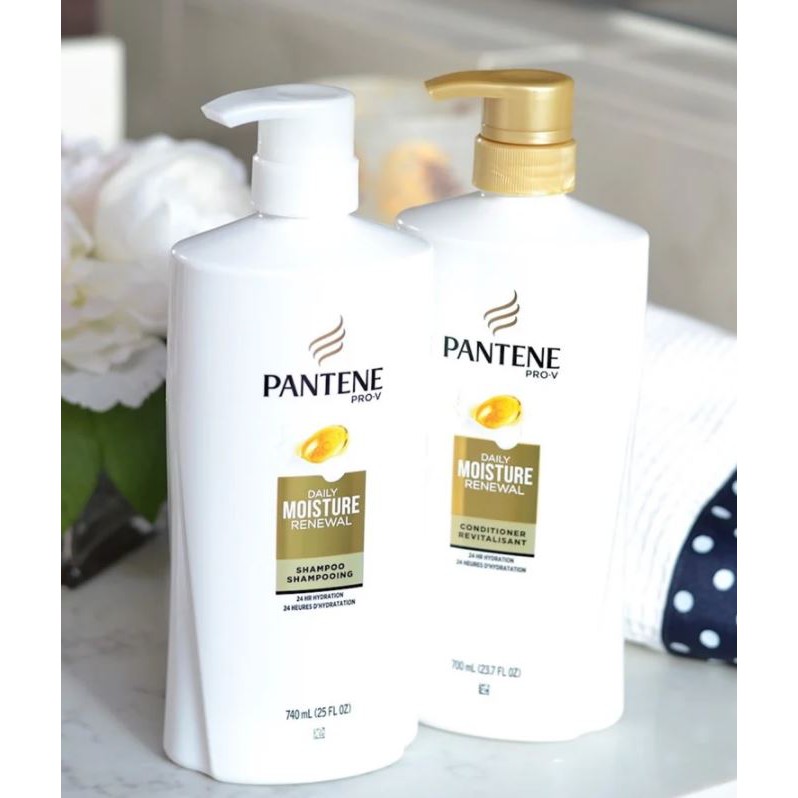 [740ml] Dầu Gội Dưỡng Ẩm Tóc Mềm Mượt Pantene Pro-V Daily Moisture Renewal Shampoo Shampooing