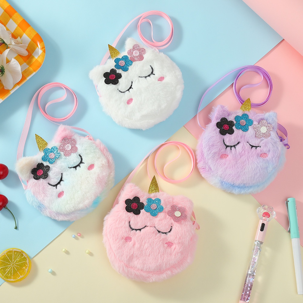 Túi đeo chéo mini dễ thương hình kỳ lân phong cách Hàn Quốc xinh xắn cho bé gái
