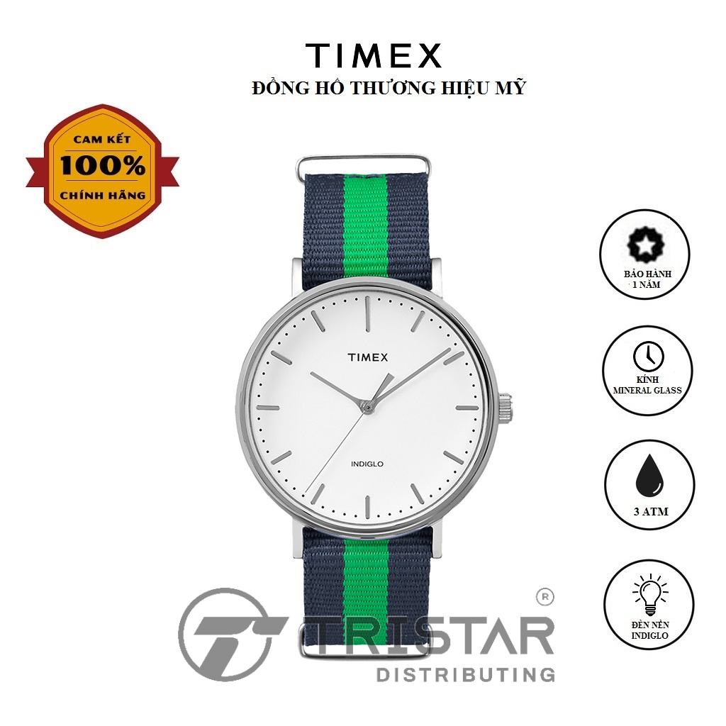 Đồng hồ Unisex Nam Nữ Timex Weekender TW2P90800 Nhiều Màu Dây Vải - Chính Hãng