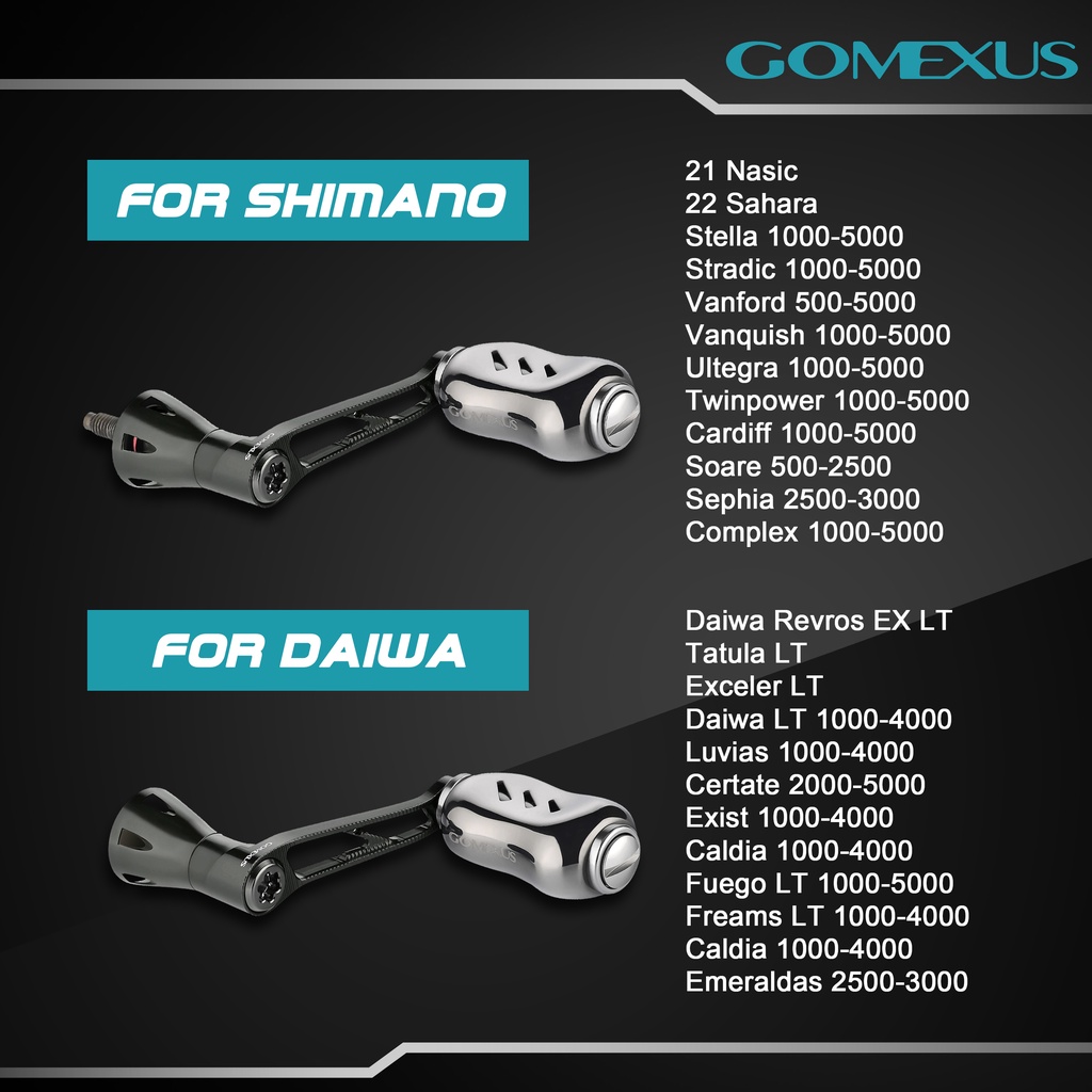 【Gomexus】Tay Quay Máy Câu Cá 35mm Bằng Hợp Kim Titan Cho Shimano Sahara Nasci Daiwa Exist Luvias LMY35