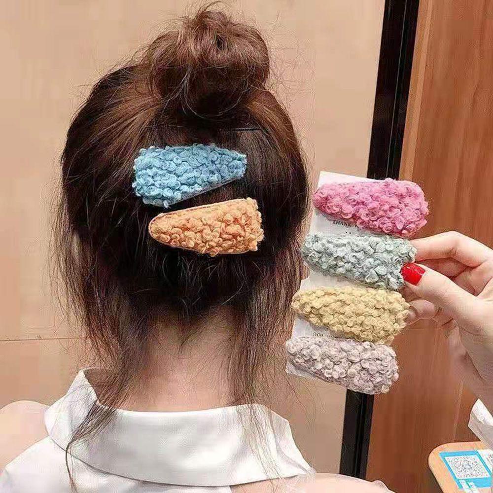 YVE Kẹp Tóc Mềm Mại Họa Tiết Hình Học Dễ Thương Cho Nữ