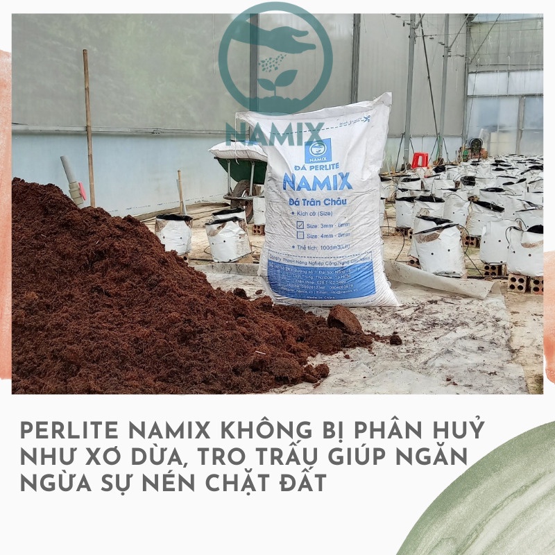 Đá Perlite- đá trân châu Namix- làm giá thể trồng hoa-TÚI 5DM