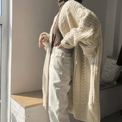 Áo khoác cardigan dệt kim dáng rộng thời trang trẻ trung