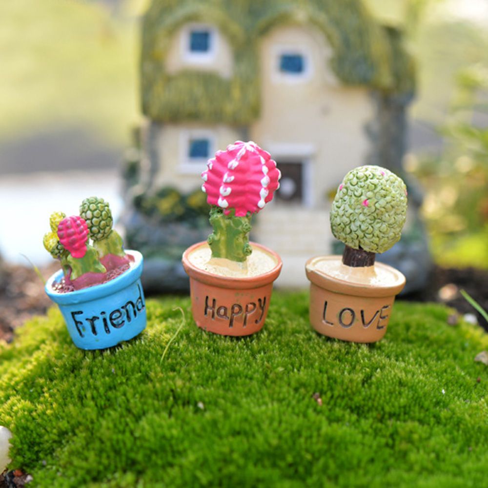 Mô Hình Chậu Cây Xương Rồng Mini Dễ Thương Trang Trí Nhà Búp Bê / Tiểu Cảnh Diy