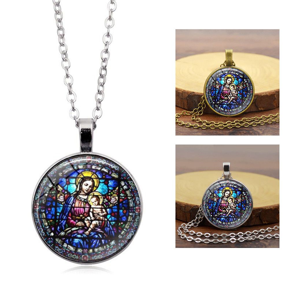 Dây chuyền mặt đá thủy tinh họa tiết Giáng Sinh theo phong cách Steampunk Punk