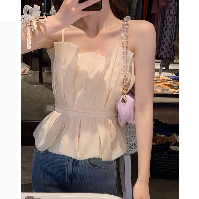 Áo hai dây nhún bèo tiểu thư