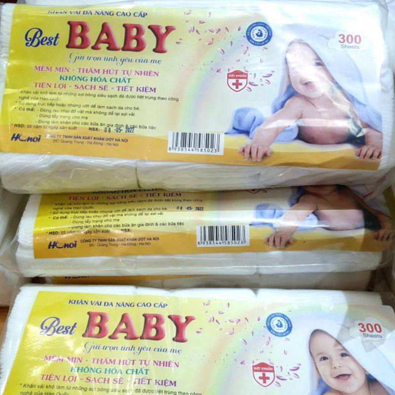 Khăn Khô Đa Năng Cho Bé Mom's Love / Baby 200g - 300g Chất Liệu Vải Sợi Bông Siêu Thấm Hút Có Thể Nhúng Ướt