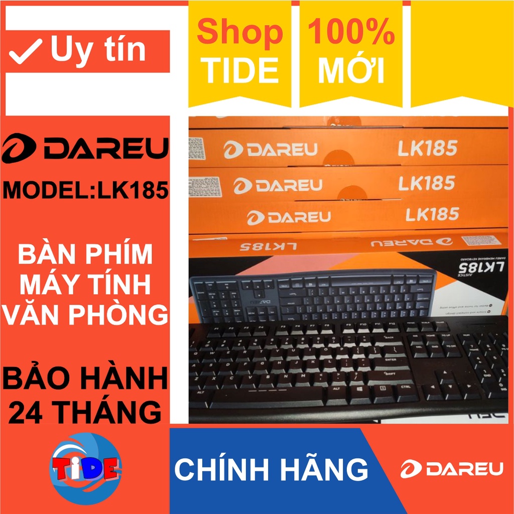 Bàn phím Dareu LK185 – 104 Phím mỏng – Sản phẩm lý tưởng cho công tác văn phòng – Bảo hành 24 tháng