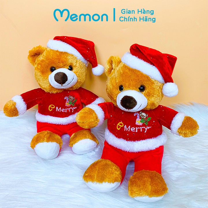 Gấu Bông Teddy đội mũ Noel Memon Cao Cấp