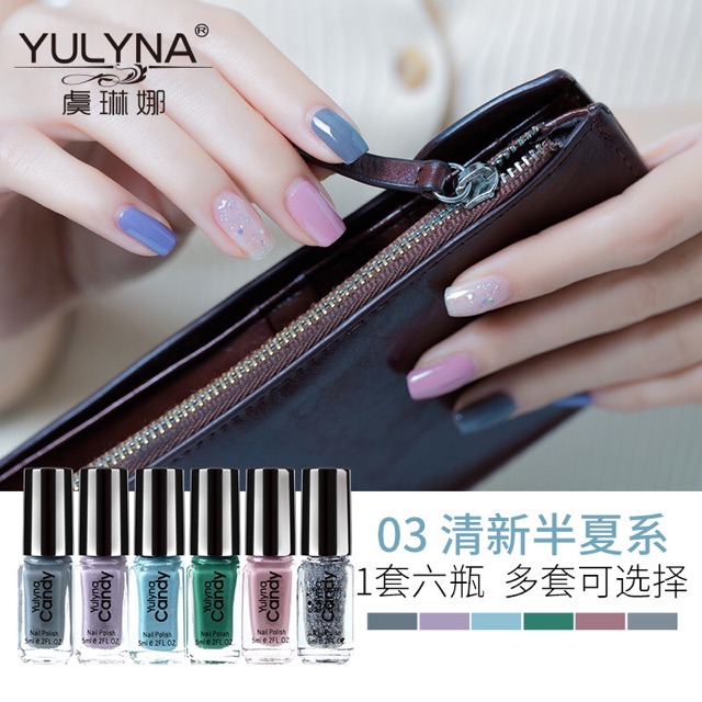 Set 6 lọ sơn móng tay cao cấp Yulyna Candy