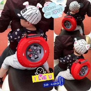Balo hình bánh xe cho bé 3D (Đỏ)