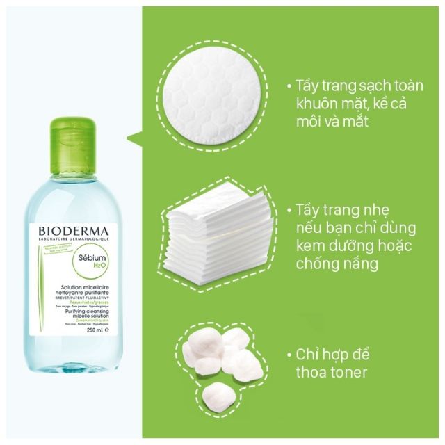 Nước Tẩy Trang Bio Nắp màu Xanh, Hồng 500ml, Dành Cho Da Dầu , Da Dầu Mụn , Da Hỗn Hợp