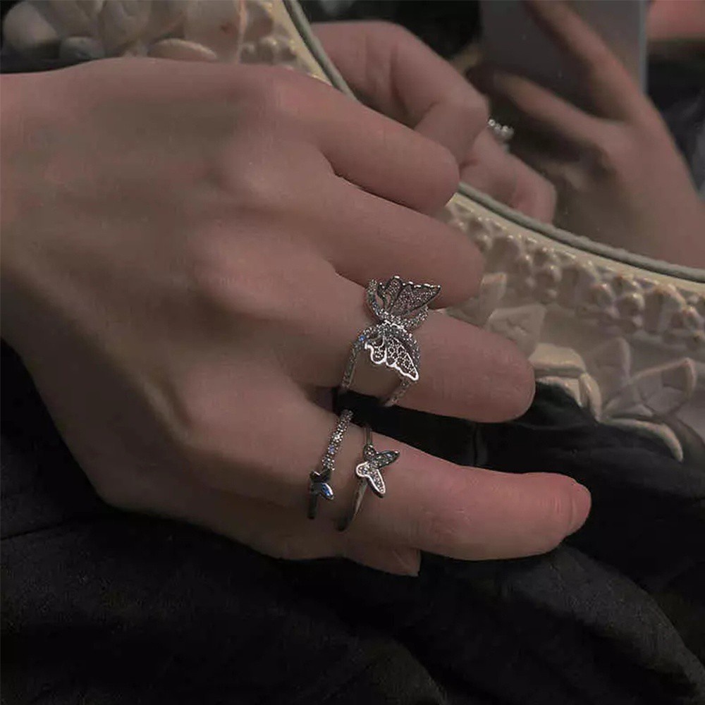 Nhẫn Hình Bướm Thiết Kế Đơn Giản Sang Trọng Có Thể Điều Chỉnh Cho Nữ