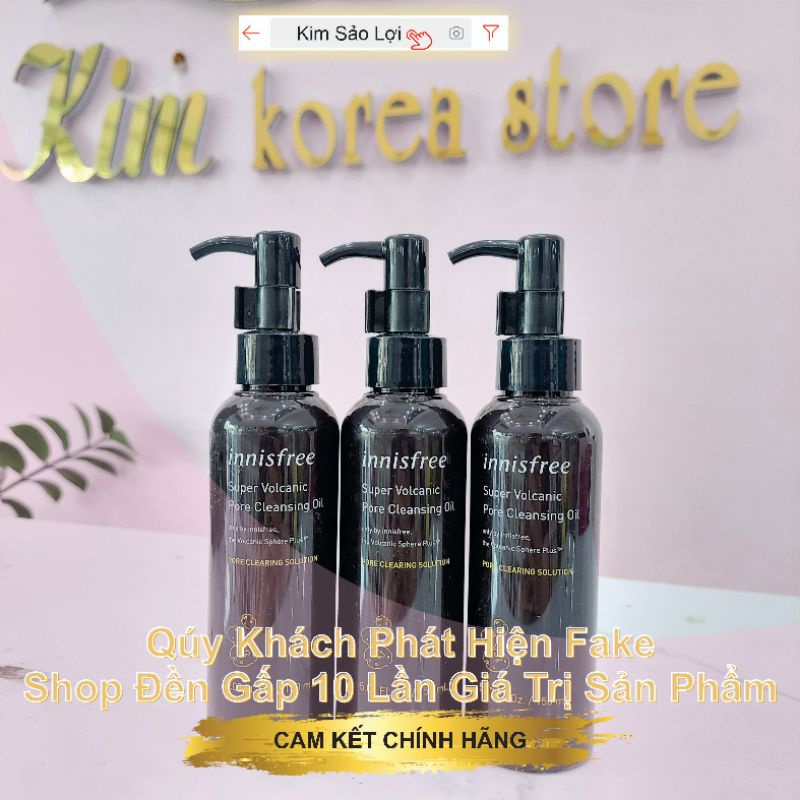 Dầu tẩy trang Innisfree tro núi lửa làm sạch sâu giảm mụn đầu đen sợi bã nhờn Innisfree volcanic cleansing oil