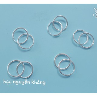 1 đôi khuyên tai bạc tròn trơn