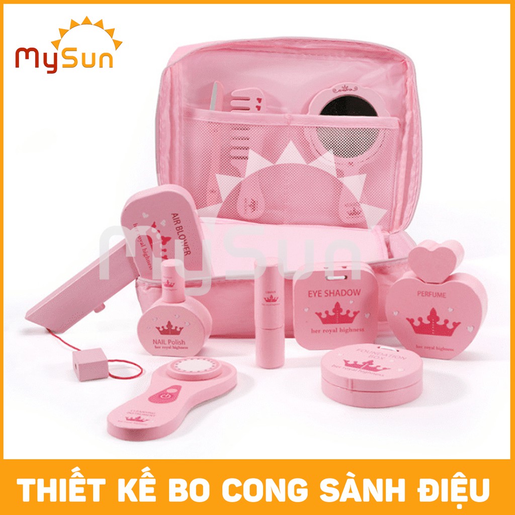 Bộ đồ chơi 🌸FREESHIP🌸 trang điểm trẻ em cho bé gái thật | Vali trang điểm búp bê cho bé gái bằng GỖ, túi VẢI - MYSUN