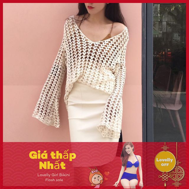 Set Bộ Đồ Quần Áo Tập Bơi Đi Tắm Biển Nữ Bikini Áo lưới đi biển form ngắn