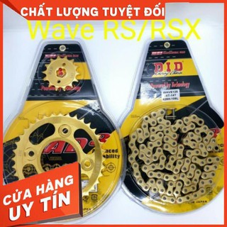 Nhông sên dĩa vàng DID vỹ dành cho xe Dream, Wave anpha, Wave TQ (dĩa36 nhông14 sên100L)
