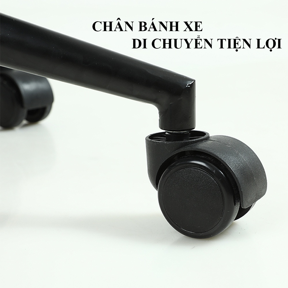 Ghế văn phòng tựa lưng đệm êm ái bọc vải da nano Ghế xoay văn phòng ngồi làm việc khung kim loại bibi shop