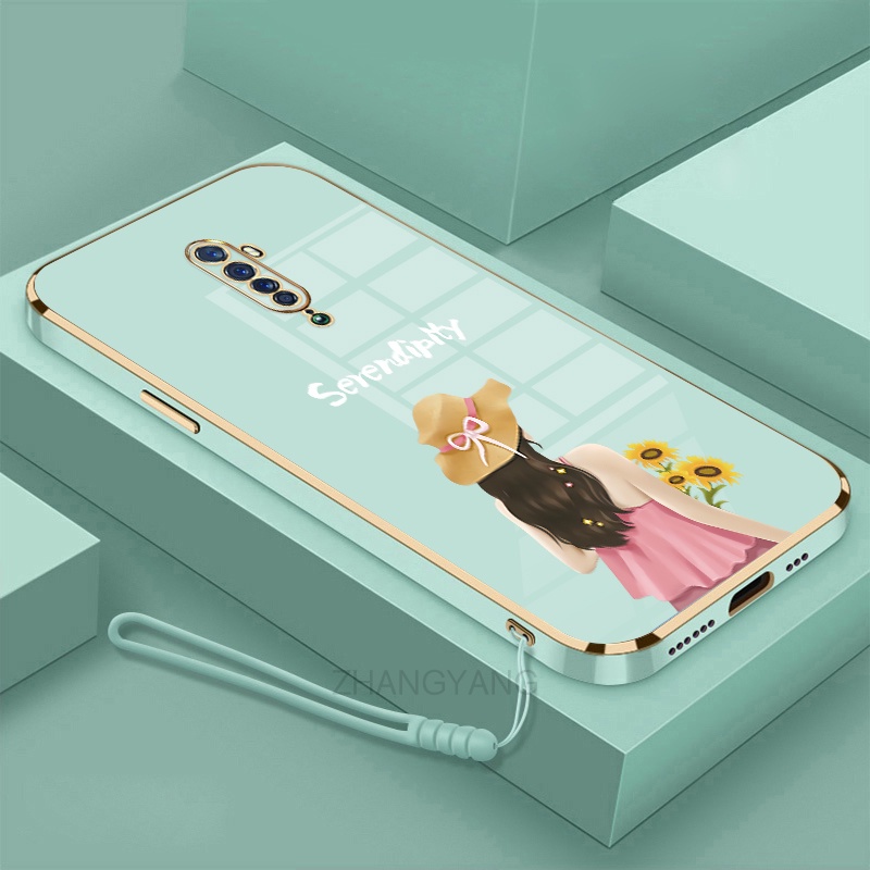 ốp lưng oppo reno2 f reno 2z reno 2 reno Ốp Điện Thoại TPU Silicon Viền Mạ Màu Hình Cô Gái Xinh Đẹp Cho oppo reno2 f reno 2z reno 2 reno